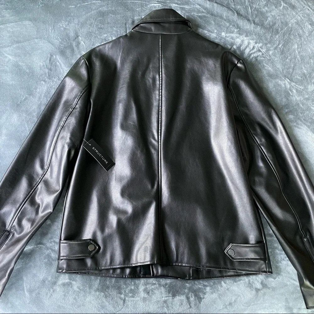 Mens Vegan Faux Leather Jacket (Flaw) - Picture 2 of 9